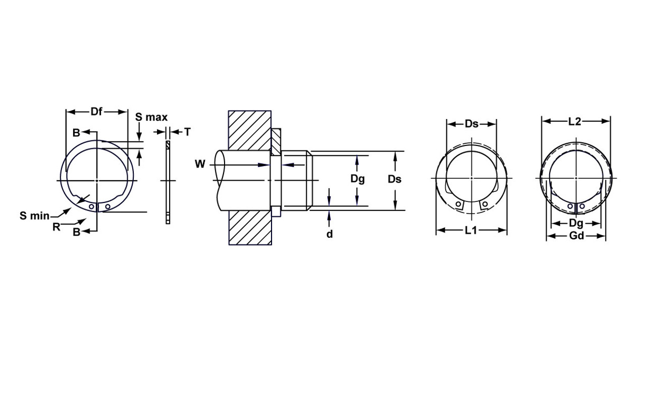 External SAE Phosphated Inverted Retaining Ring  SHI-0118-PA