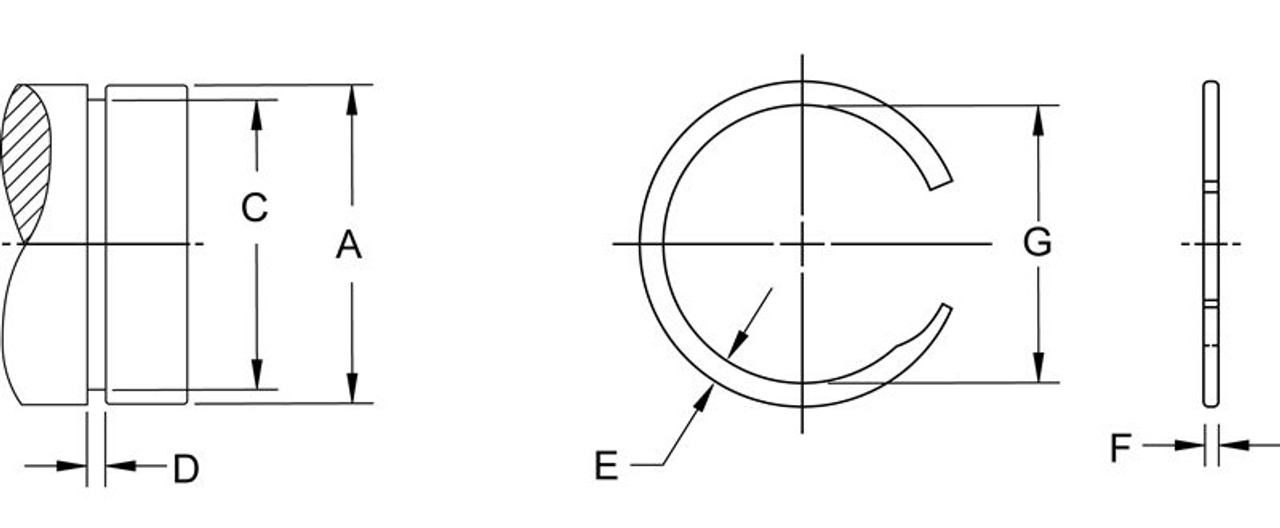 External Light Duty Spiral Retaining Ring  US-0100