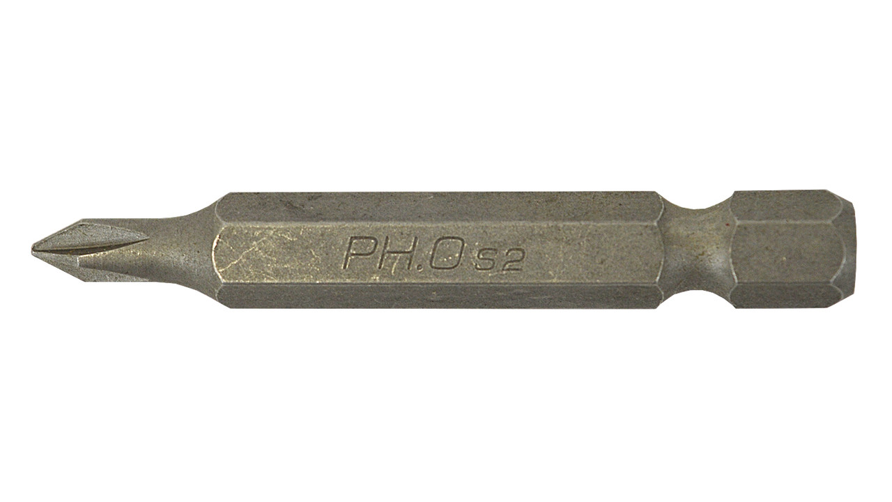 Phillips Power Bit #0 x 2" Plain Finish  78220