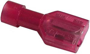 100 Pc. 22-18 AWG .250" Nylon Fully Insulated Double Bump Female Spade Connector  1765-CP