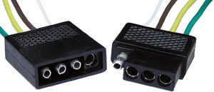 18 AWG @ 12" Flat 4 Pin Moisture Proof Trailer Connector  1874-BP