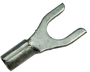 100 Pc. 12-10 AWG #6 Non-Insulated Brazed Seam Fork Connector  2823-16