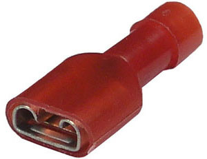 3 Pc. 22-18 AWG .187" Nylon Fully Insulated Oval Female Spade Connector  2951-13