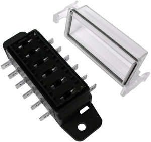 6 Way Min Blade Fuse Block w/Dust Cover  3411-11