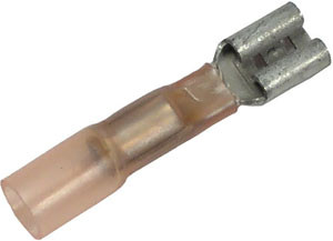 100 Pc. 20-18 AWG .250" Polyolefin Insulated "Solder-Shrink" Female Spade Connector  6755-36