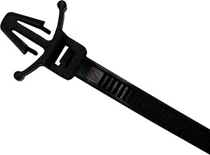 100 Pc. 8" 50 lb. Black Winged Push Mount Cable Tie  7156-36