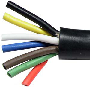 14/7 AWG @ 100' Black PVC Jacketed Multi-Conductor Trailer Cable  8156-C