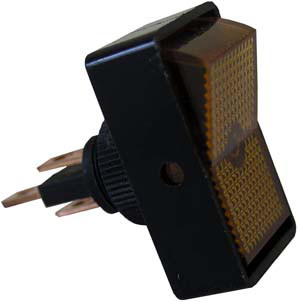 SPST Amber Illuminated On-Off Rectangular Rocker Switch  9412-7-11