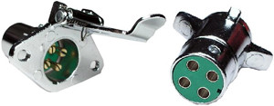 4 Pole Female Socket & Male Plug Trailer Connector  9471-91