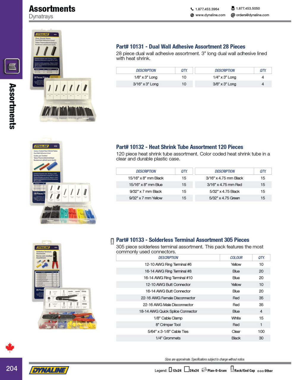 305 Pc. Solderless Terminal Assortment  10133