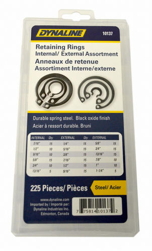 225 Pc. Internal/External Snap Ring Assortment  10137