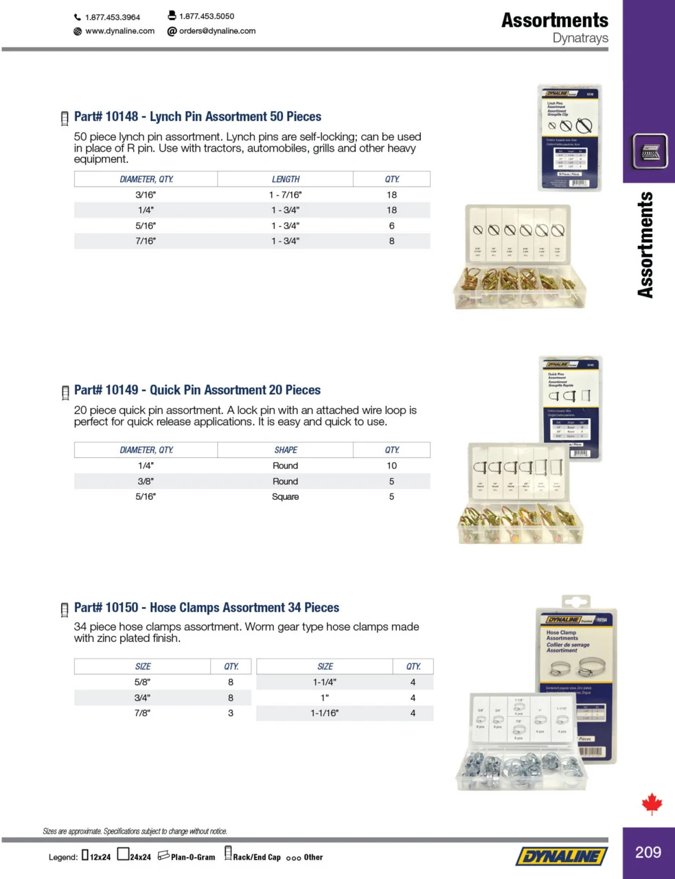 20 Pc. Quick Pin Assortment  10149