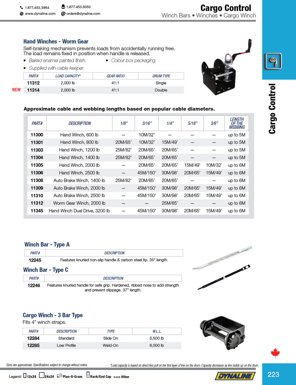 Hand Winch - 2,000 lbs.  11305