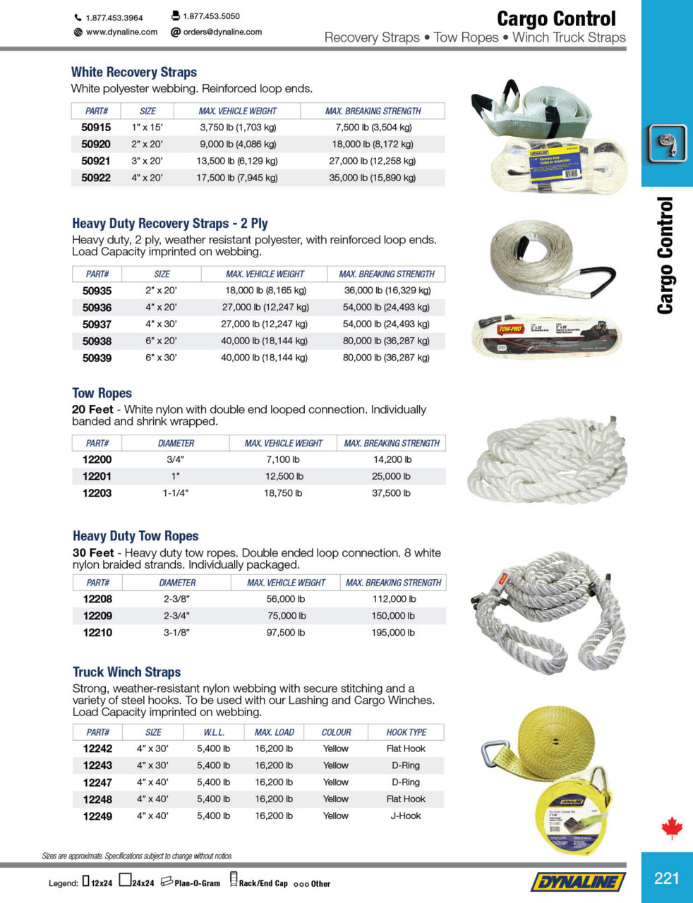 Heavy Duty Tow Rope 3-1/8" x 30' Shrink Wrapped 12210