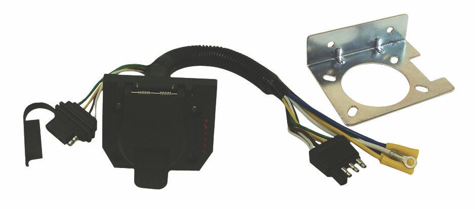 Round 7 Blade Socket & Flat 4 Pin Trailer Plug w/LED Indicators - Vehicle Side  27054