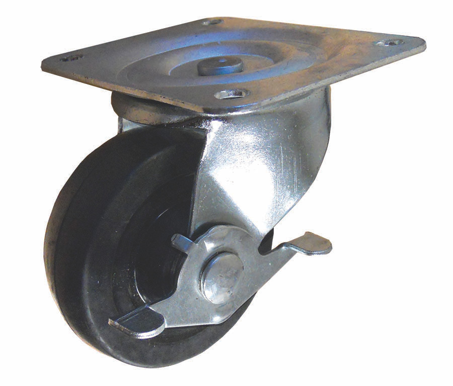 Hard Rubber Swivel Caster w/Brake 4"  33040