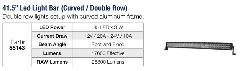 41.5" Dual Row Curved LED LightBar @ 240W  55143