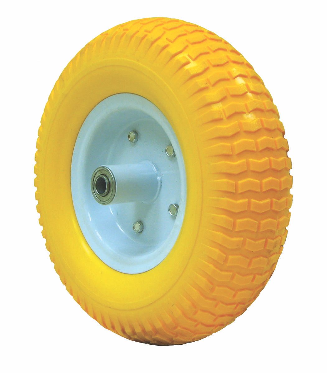 13" - 5.00 R6 H/D Yellow Flat Free Offset Hub Hand Truck Wheel  80115