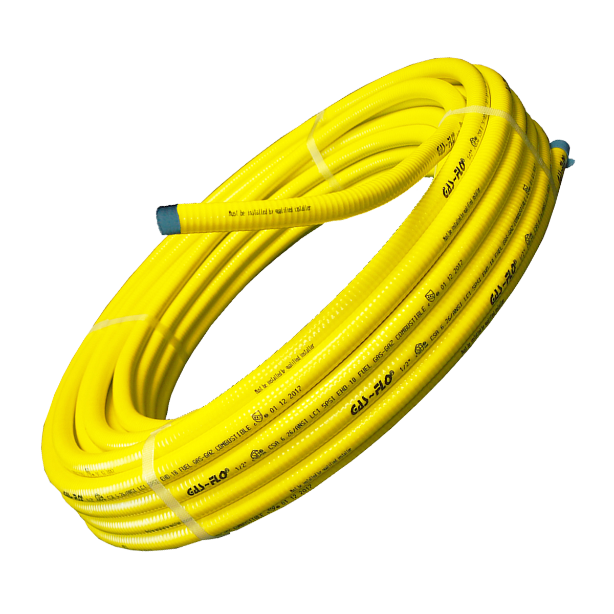 1" x 250' GAS-FLO® Yellow Coated Corrugated Stainless Steel Tube  GF-CSST-16-250