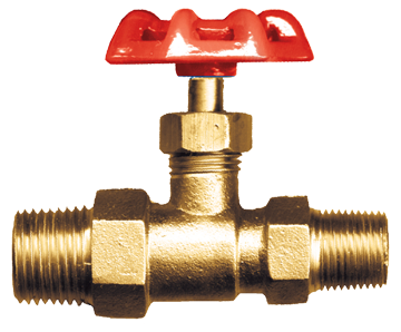 1/2 x 3/8" Brass Male NPT - Male NPT Utility Valve   1122-DC