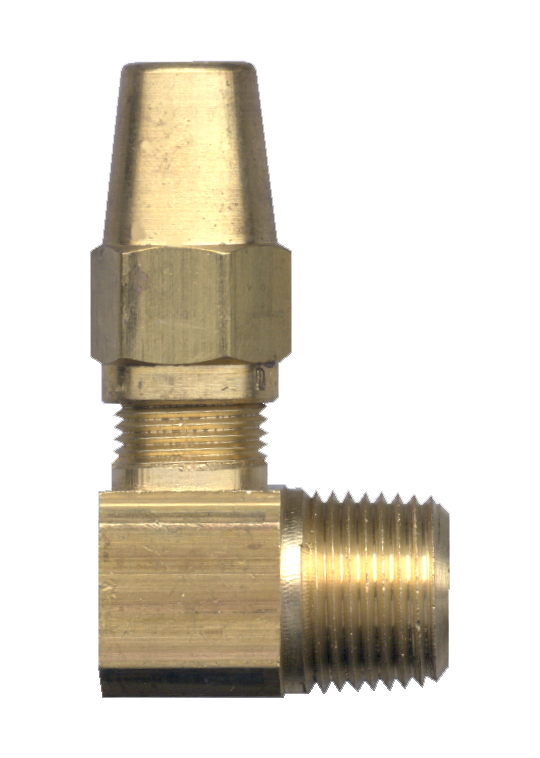 3/8 x 3/8" Brass DOT Metal Line Compression - Male NPT 90° Elbow  1169-6C