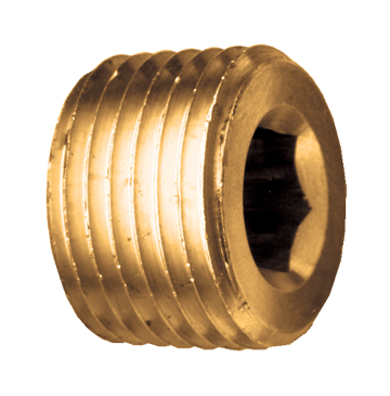 3/4" Brass Male NPT Countersunk Square Plug  118-E