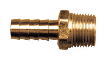 1/4 x 3/8" Brass Hose Barb - Male NPT Coupler  125-4C