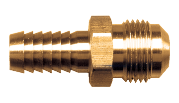 3/8 x 1/2" Brass Hose Barb - Male 45° SAE Flare Coupler  127-68