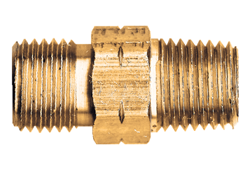 9/16"-18 RH x 1/4" Brass Male Type "B" Oxygen - Male NPT Coupler  135-RB