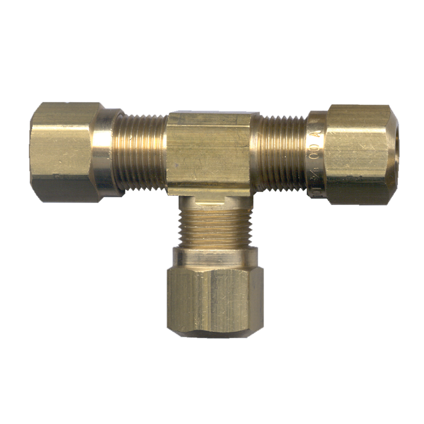 1/4" Brass DOT Poly Line Compression Tee  1464-4