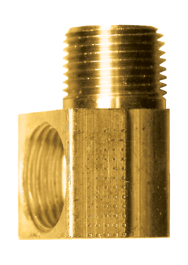 1/4 x 1/4" Brass Female 45° SAE Inverted Flare - Male NPT 90° Street Elbow  149-4B