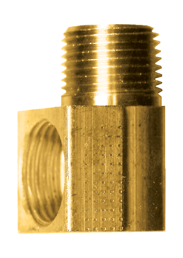 3/8 x 3/8" Brass Female 45° SAE Inverted Flare - Male NPT 90° Street Elbow  149-6C