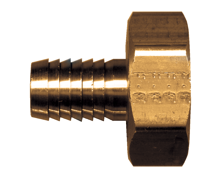 3/4"-11.5 x 3/8" Brass Female Water Hose Swivel - Hose Barb  195-6