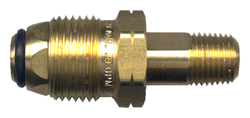 .885"-14 x 1/4" Brass Male POL (CGA510) - Male NPT Propane Excess Flow Tailpiece Assembly  2003-T