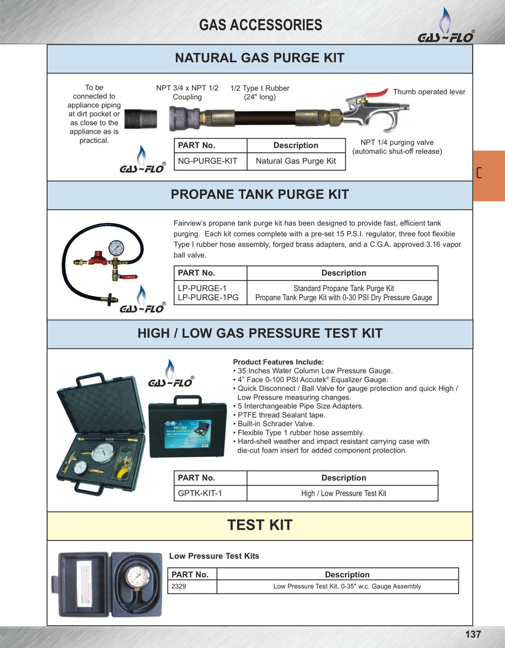 0-35 PSI Low Pressure Propane Test Kit  2329