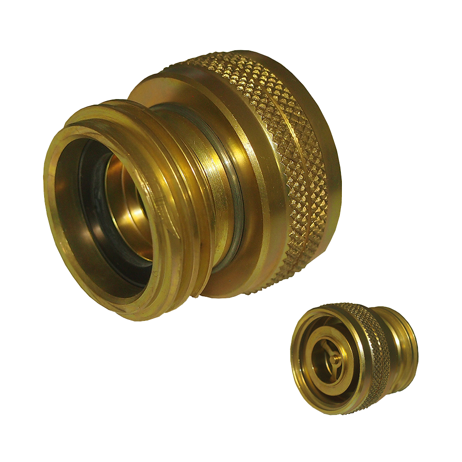 1-3/4 x 1-3/4" Brass Female Swivel ACME - Male ACME Propane Filler Hose Adapter  2372