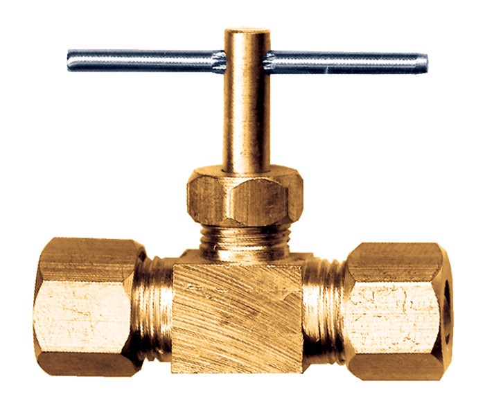 3/8" Brass Metal Line Compression Needle Valve  3062-6