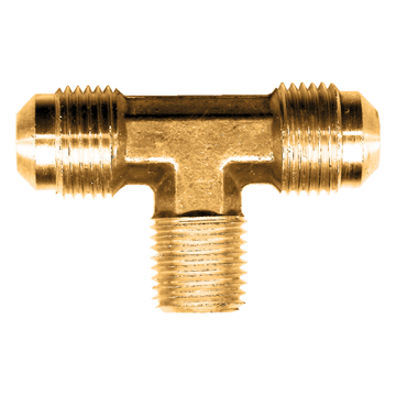 1/2 x 3/8" Brass Male 45° SAE Flare - Male 45° SAE Flare - Male NPT Tee  45-8C