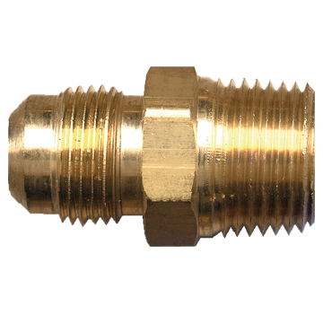 7/8 x 3/4" Brass Male 45° SAE Flare - Male NPT Connector  48-14E