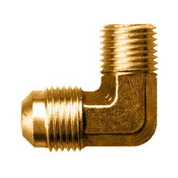 3/16 x 1/8" Brass Male 45° SAE Flare - Male NPT  90° Elbow  49-3A