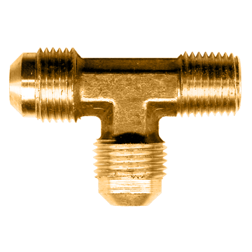3/8 x 1/2 x 3/8" Brass Male 45° SAE Flare - Male NPT  - Male 45° SAE Flare Tee   51-6D