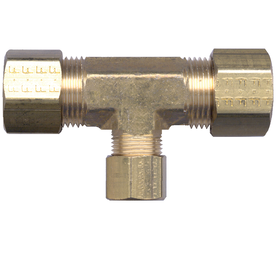 3/8 x 3/8 x 1/4" Brass Compression Reducing Tee  64R-64