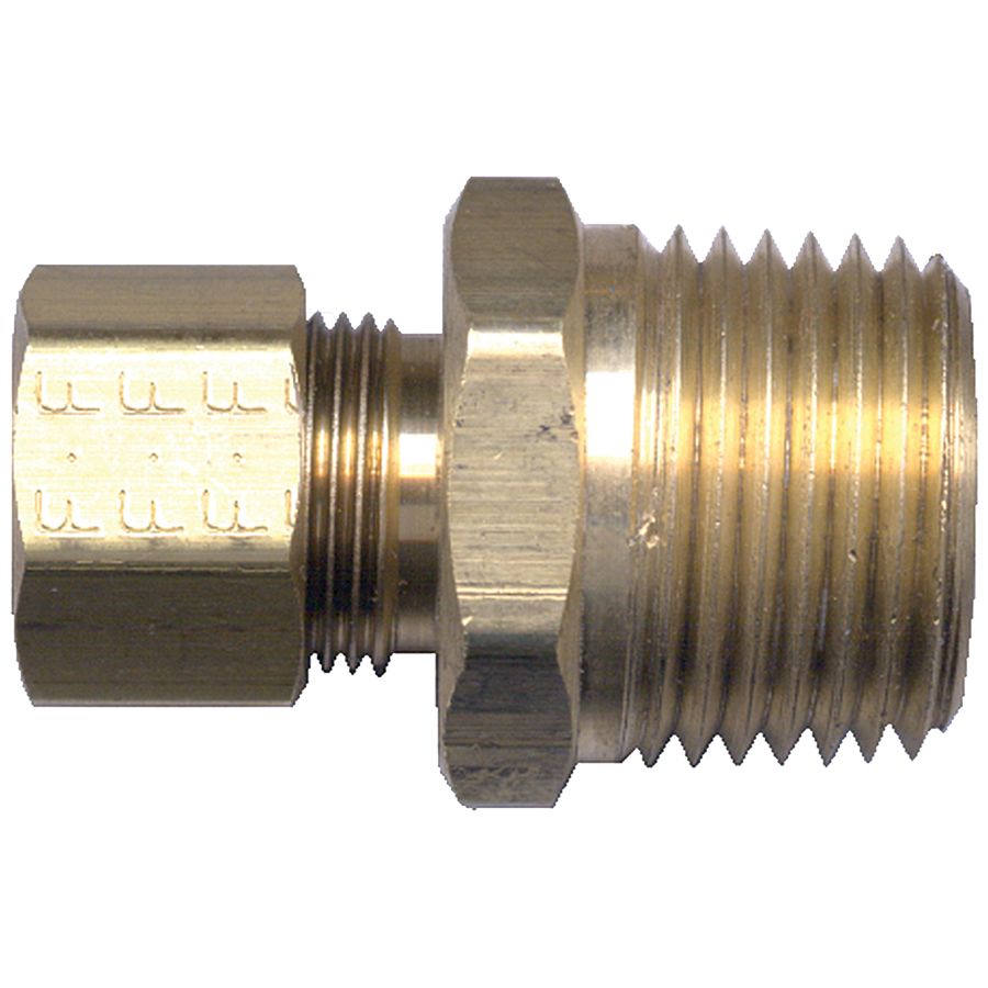 3/16 x 1/4" Brass Compression - Male NPT  Connector  68-3B