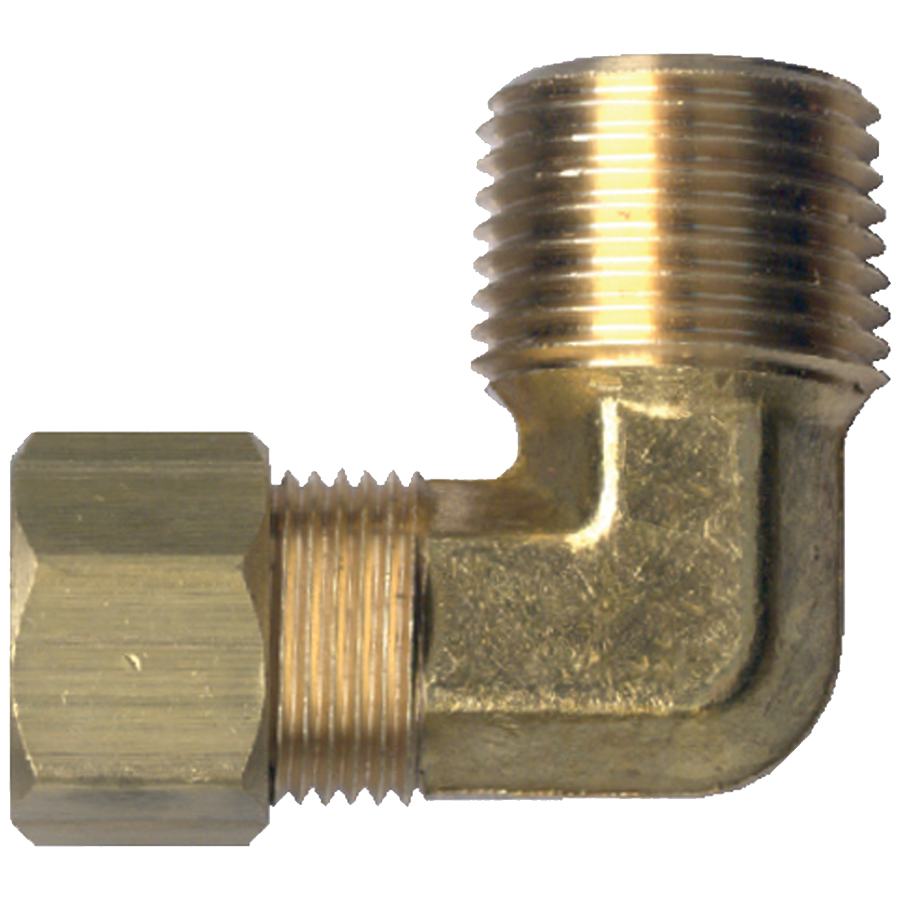 7/8 x 3/4" Brass Compression - Male NPT  90° Elbow  69-14E