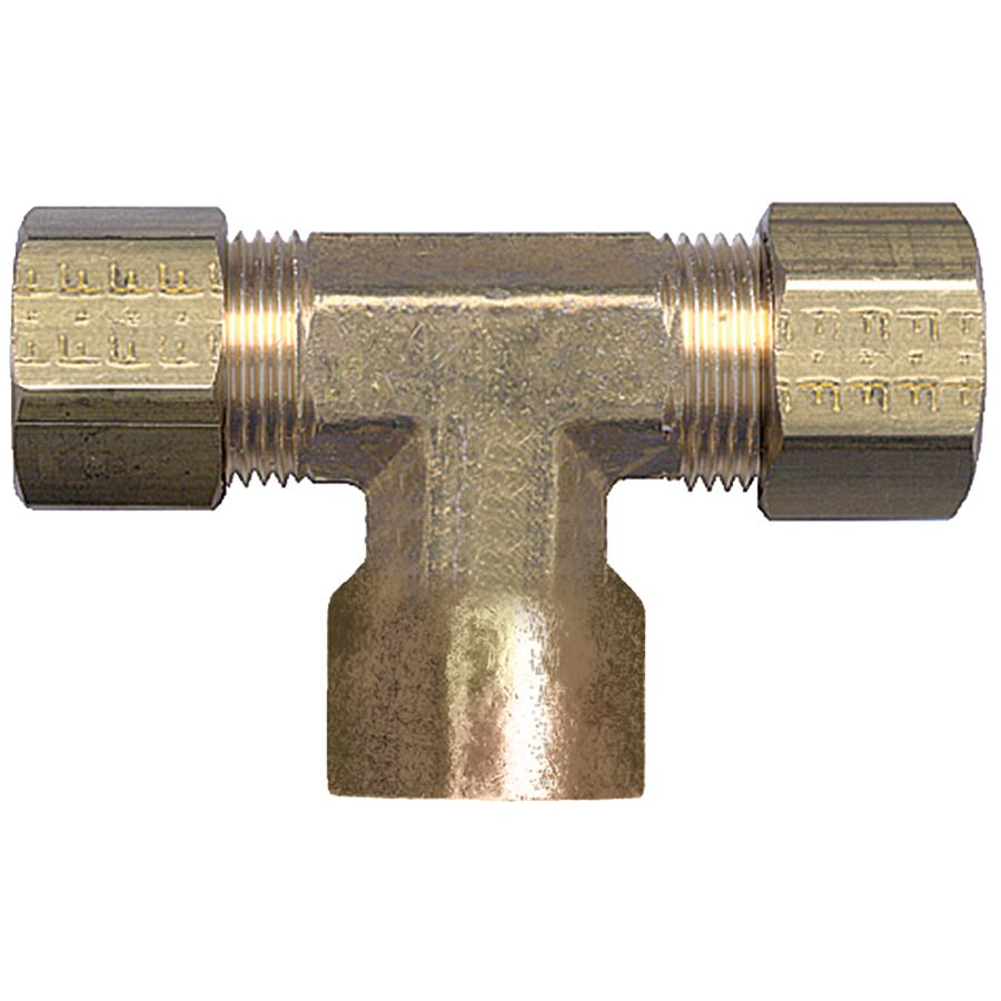 3/8 x 1/8" Brass Compression - Compression - Female NPT Tee   78-6A