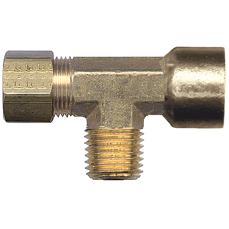 1/4 x 1/8 x 1/8" Brass Compression - Female NPT  - Male NPT Tee   79-4A