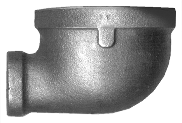 1-1/2 x 1" Sch. 40 Black Iron Female NPT 90° Reducing Elbow  BI-100-KH