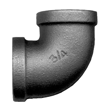 4" Sch. 40 Black Iron Female NPT 90° Elbow  BI-100-S