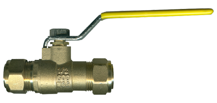 1-1/8" O.D. Tube Forged Brass 600 PSI Compression Ball Valve  BV2062-18