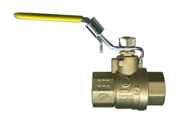 1/2" Forged Brass 150 PSI Female NPT Steam Approved Ball Valve w/Locking Handle  BV2103-D-LH